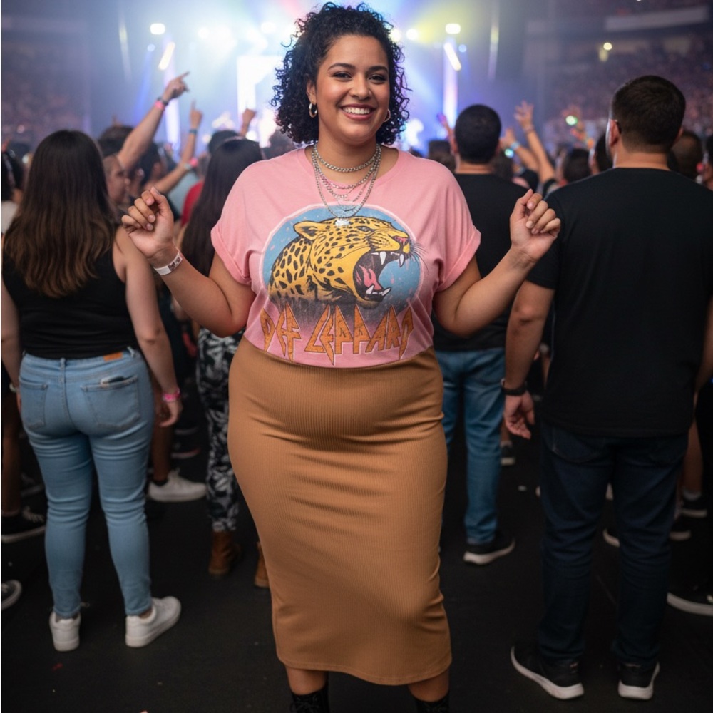 Upcycled Def Leppard Bodycon Dress